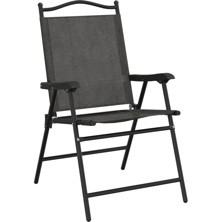 vidaXL Klappbare Gartenstühle 2 Stk. Graumeliert Stahl und Textilene 360197 – Bild 3