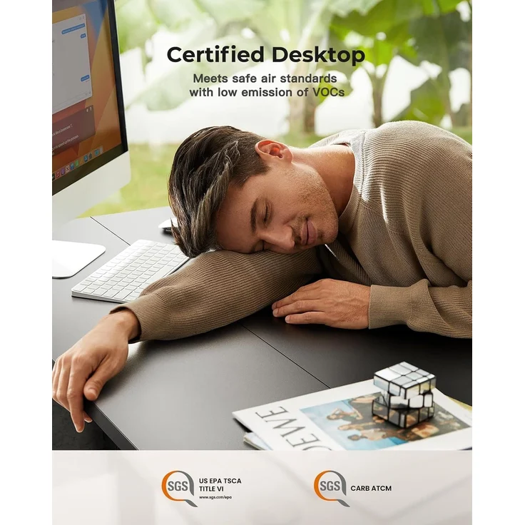 Marsail Höhenverstellbarer Schreibtisch, Elektrischer Höhenverstellbarer Schreibtisch mit Storage Tasche, Stehpult für Home Office Computertisch… – Bild 7