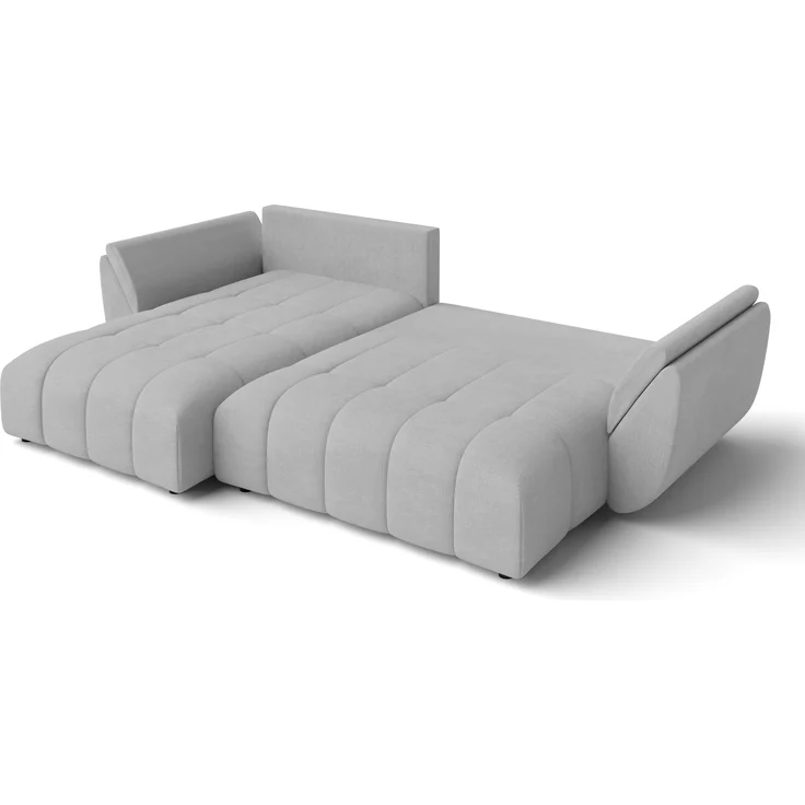 AX LIVING L Form Couch hellgrau Verciani Schlaffunktion Bettkasten 280 – Bild 7