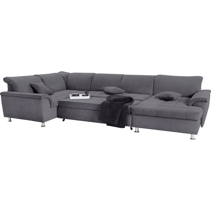 DOMO collection Wohnlandschaft Franzi wahlweise mit Kopfteilverstellung Bettfunktion, Bettkasten, im XXL-Format B/T/H: 352/214/80 cm, Steppung im Sitz, U-Form – Bild 3