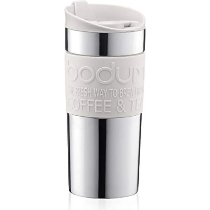 Bodumtravel mug Thermobecher aus Edelstahl (Doppelwandig, Spülmaschinengeeignet, 0,35 liters) off White