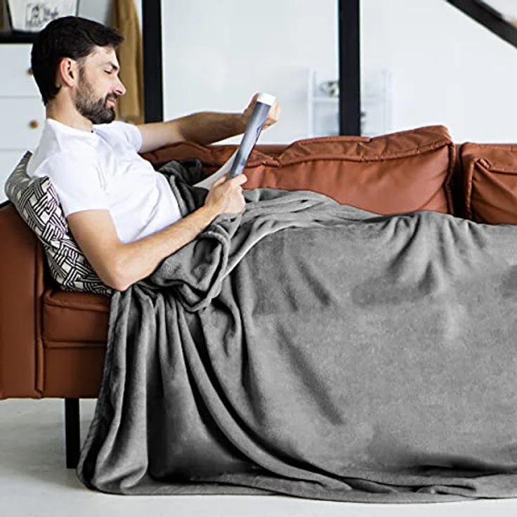 Wohndecke Kuscheldecke super weich & flauschig – warme Fleecedecke, Gräfenstayn, warme Wolldecke, Sofadecke & Tagesdecke - Überwurf Sofa, Couch – Bild 3