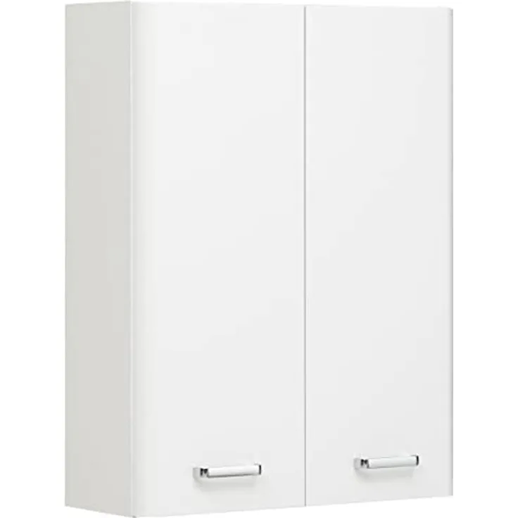 Wandschrank Porto / Piolo, Glas, Holzwerkstoff, Metall, Weiß, 53 x 70 x 20 cm