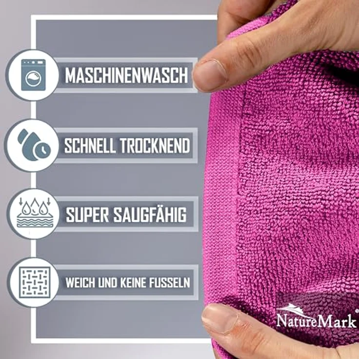 NatureMark 2er Pack Badvorleger Badematte | Premium Qualität | 100% Baumwolle | 50x80 cm | Duschvorleger Duschmatte Doppelpack | Farbe: Pink – Bild 4