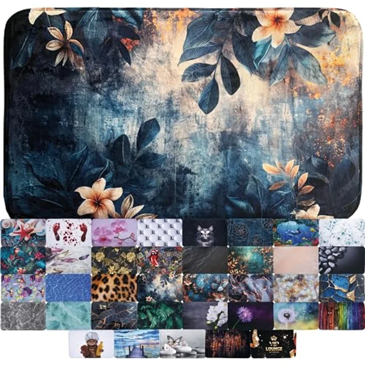 Sanilo Badematte mit Motiv, rutschhemmend, waschbar, schnell trocknend, fußbodenheizungsgeeignet, Polyester, rechteckig, 50 x 80 cm oder 70 x 110 cm – Bild 1