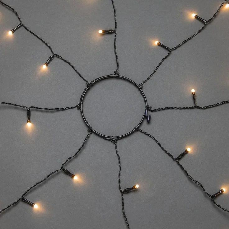 LED Baummantel Lichterkette - 8 Stränge á 30 bernsteinfarbene LED - Timer - L: 2,4m - außen – Bild 3