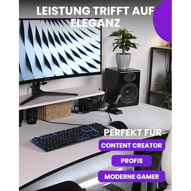 Arozzi Arena Desk Riser Large - White Monitorerhöhung mit ergonomischem Design, 111 cm, 15 cm Höhe – Bild 5