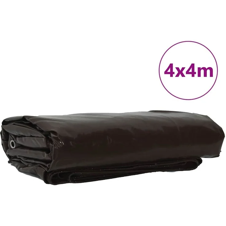 vidaXL Plane 650g / m² Braun 4 x 4 m Canvas mit PVC-Beschichtung 42017710 – Bild 2