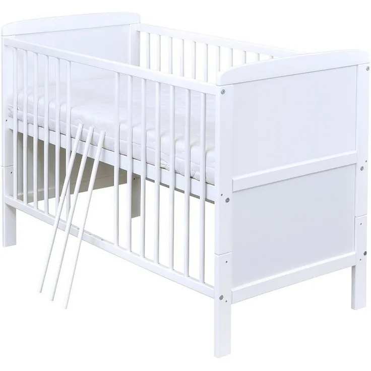 Baby-Delux Babyzimmer-Komplettset Babyzimmer 140x70 weiß Komplettset, (13-tlg), Babybett Wickelkommode Bettwäsche Set Komplettzimmer