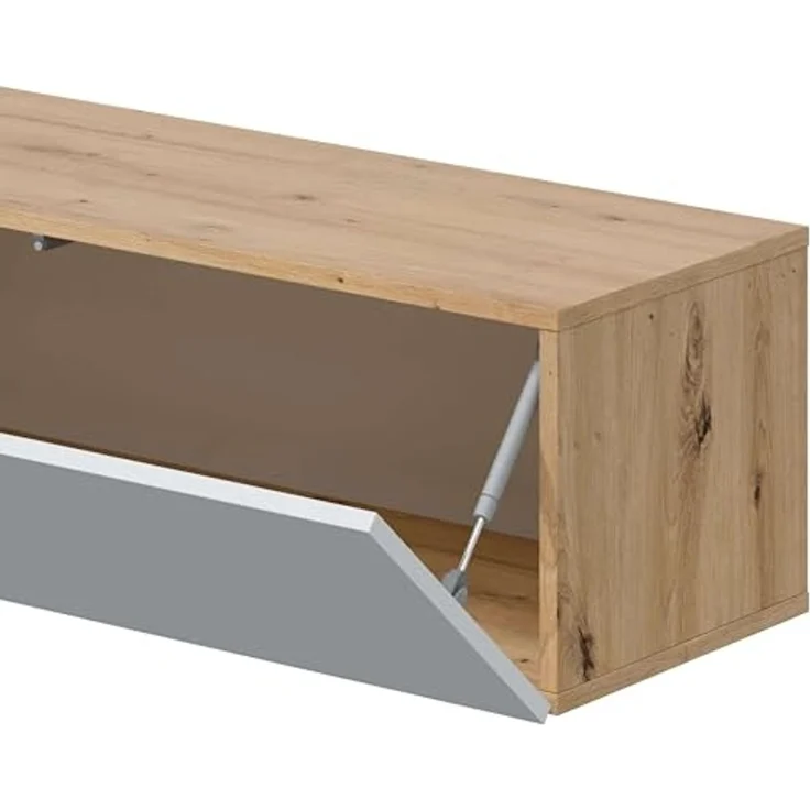 Habitdesign Kaway TV-Möbel für Esszimmer, Nodi-Eiche und Weiß, 35 x 180 x 28 cm – Bild 7