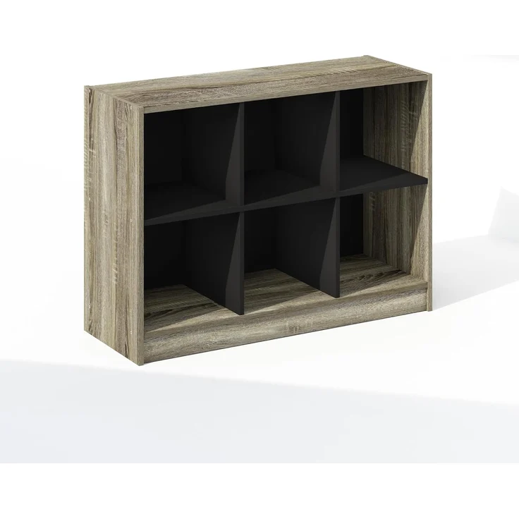 Furinno Basic Bücherregal, 3x2 Bücherregal, Würfel-Organizer-Schrank mit Regalaufbewahrung, 30 x 80 x 60, für Wohnzimmer, Schlafzimmer, Home Office, Französische Eiche – Bild 4