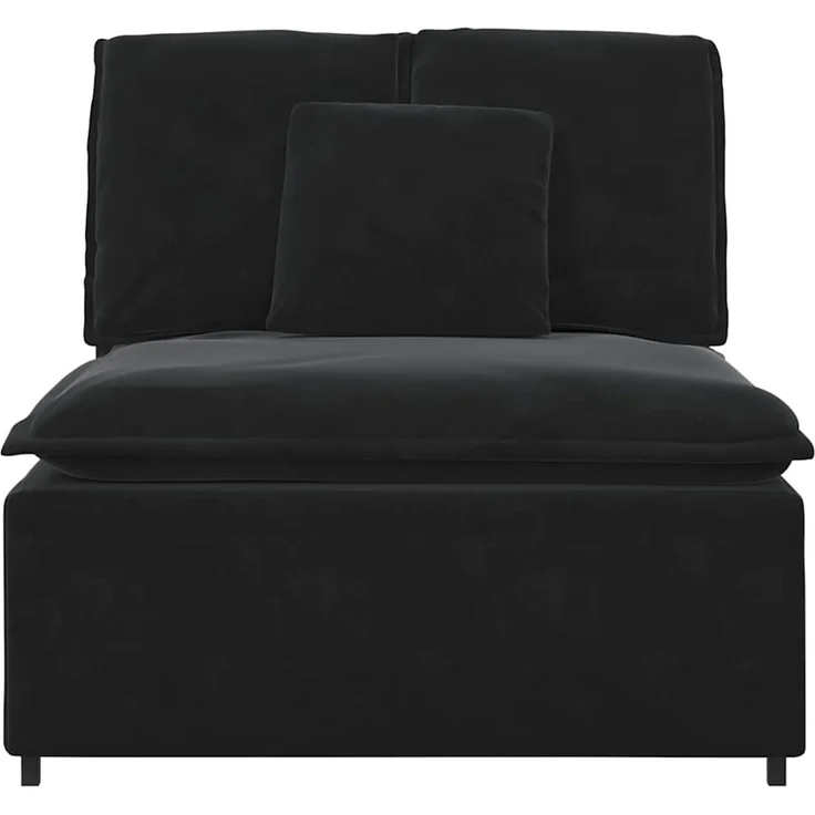 vidaXL Modulares Sofa Mittelmodul mit Kissen Schwarz 100 cm 4104434 – Bild 3