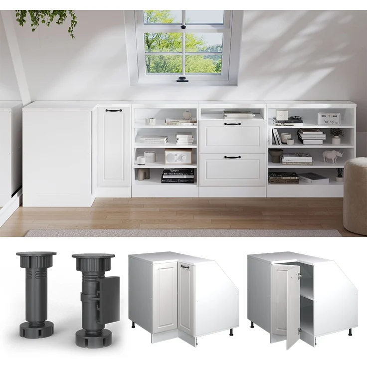 Dachschrägenschrank Eckschrank Rion Weiß Landhaus 75.6 x 81.6 cm mit 1 Tür, Schrankkorpus 60 cm Tiefe Vicco – Bild 5