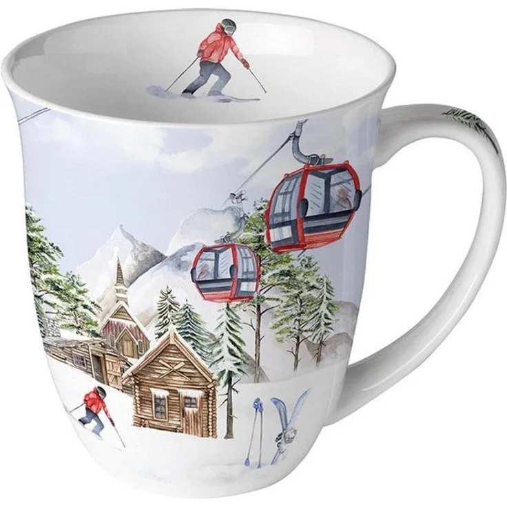 Ambiente Luxury Paper Products Becher Weihnachtsbecher- Silvester - Herbst / Winter Tee - Kaffee Tasse, 1-tlg, Porzellan, Becher Ski, Weihnachten Kollektion, Mug, Weihnachten, Geschenkartikel, Kollektion, Mug, Weihnachten, Geschenkartikel – Bild 1