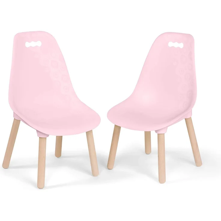 B. toys - Kid Century Modern: Stuhlset - Rosa - Kinderstuhl-Set - 2 Stühle - Rosa - Trendige Möbel für Kleinkinder, Kinder - Natürliche Holzbeine