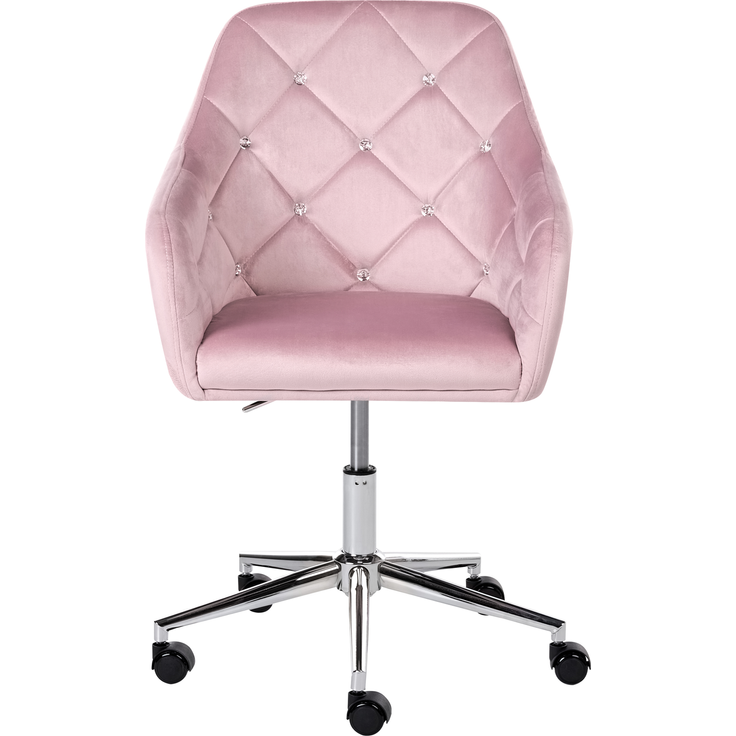 Schreibtischstuhl VELORIA Samtstoff Pastellrosa – Bild 5