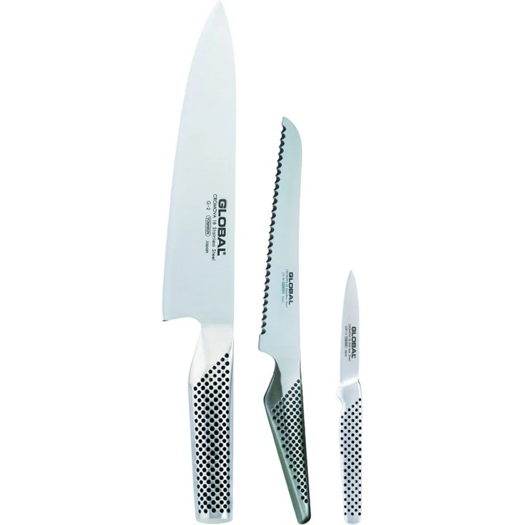 Global Messerset G-26115R: Kochmesser + Sandwichmesser + kleines Schälmesser – Bild 1