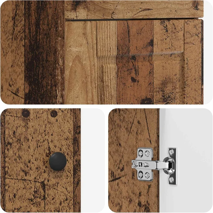 vidaXL Badezimmerschrank mit Waschbecken Altholz 42 x 40 x 84,5 cm 890062 – Bild 7