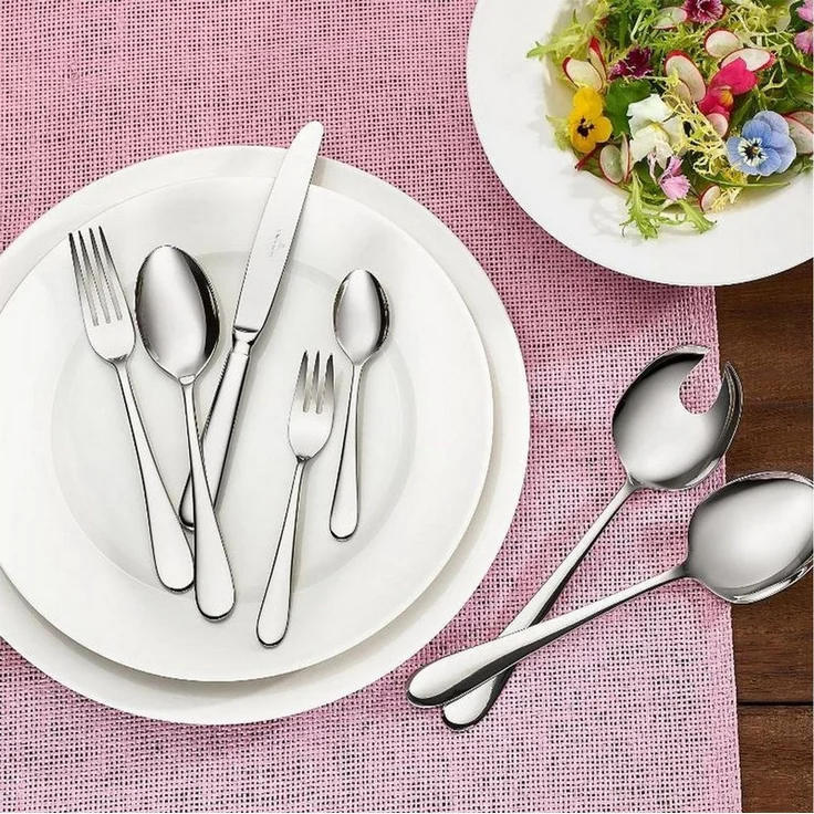 Villeroy & Boch – Oscar Tafelbesteck 68 teilig 12 Personen, Spülmaschinenfest, Rostfrei, Besteck Edelstahl, Essbesteck, Besteckset, Messer, Gabel, Löffel, Küchen Besteck Set, Edelstahl – Bild 1