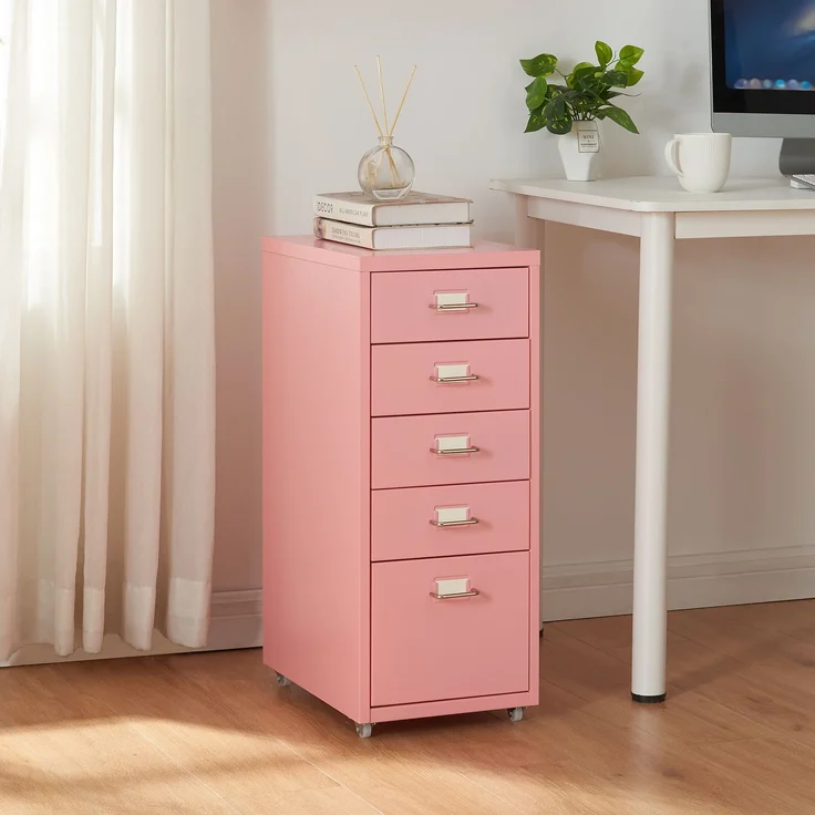 Rollcontainer Kökar mit 5 Schubladen 69x28x41 cm Rosa [en. casa] – Bild 1