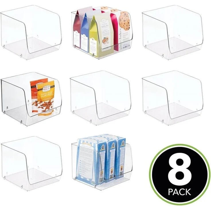 Aufbewahrungsbox Küchenbox 8er Set Organizer stapelbar mDesign transparent – Bild 4