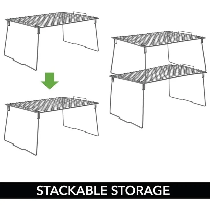 Regaleinsatz stapelbar grau Schrankregal Schrankeinsatz Organizer Regal mDesign – Bild 5
