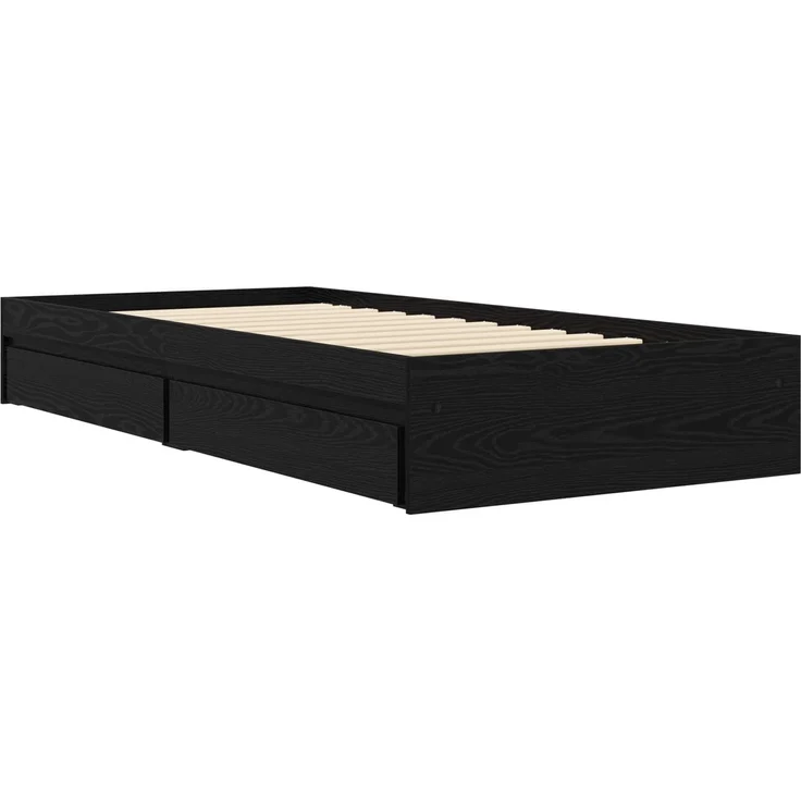 vidaXL Bettgestell mit Stauraum Schwarze Eiche 80 x 200 cm 3429595 – Bild 3