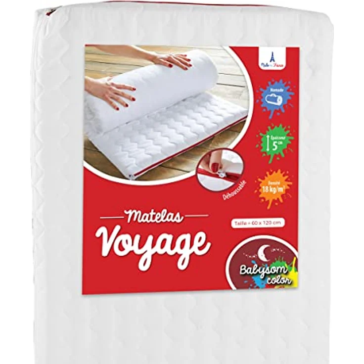 Babysom - Reisebettmatratze - Kindermatratze | Babymatratze gerollt - 60x120cm - Atmungsaktiv - Bezug abziehbar - Luftdurchlässiger Kaltschaum – Bild 8