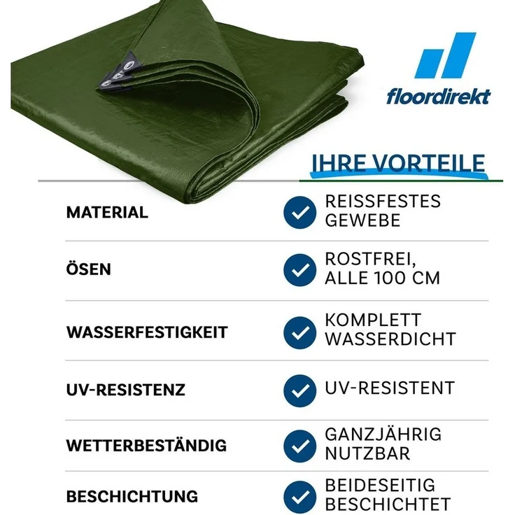 Kubus Schutzplane Abdeckplane 140 g/m², Schutzhülle, Wetterfest, verschiedene Größen, Reißfest & Wasserdicht – Bild 3