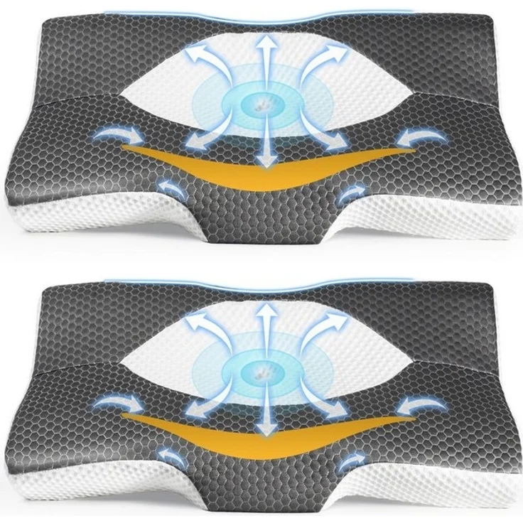 Esun Kopfkissen Kopfkissen, Ergonomisches Memory Foam Kissen, Nackenkissen, Kissen, Füllung: Rückstellschaum, Rückenschlafer, Seitenschlafer, Bauchschlafer, Set, Seitenschlafer, Rückenschlafer, Bauchschlafer, Set, Kissen, Kopfkissen, Kopfkissen für Sei... – Bild 4