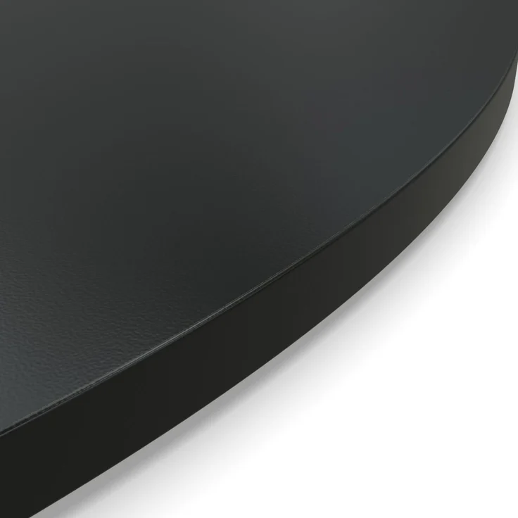Dekor Spanplatte 28mm Tischplatte rund melaminharzbeschichtet schwarz mit ABS Kante Umleimer - Größe 130 x 130 cm - Höhe 2,8 cm - Farbe Vulkanschwarz – Bild 6