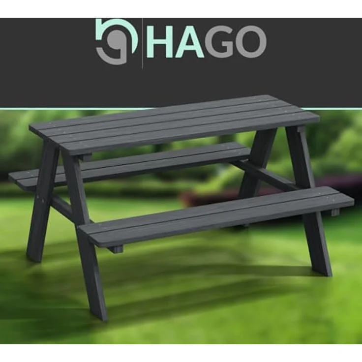 HAGO Garten-Kindersitzgruppe, Sitzset aus Tannenholz für Garten und Spielplatz, 1-tlg, mit hoher Tragkraft bis 50 kg – Bild 7
