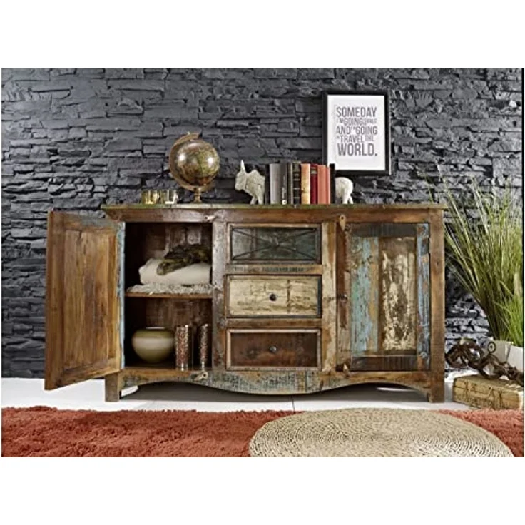 Sideboard Altholz 150x38x85 mehrfarbig lackiert NATURE OF SPIRIT #05 – Bild 4