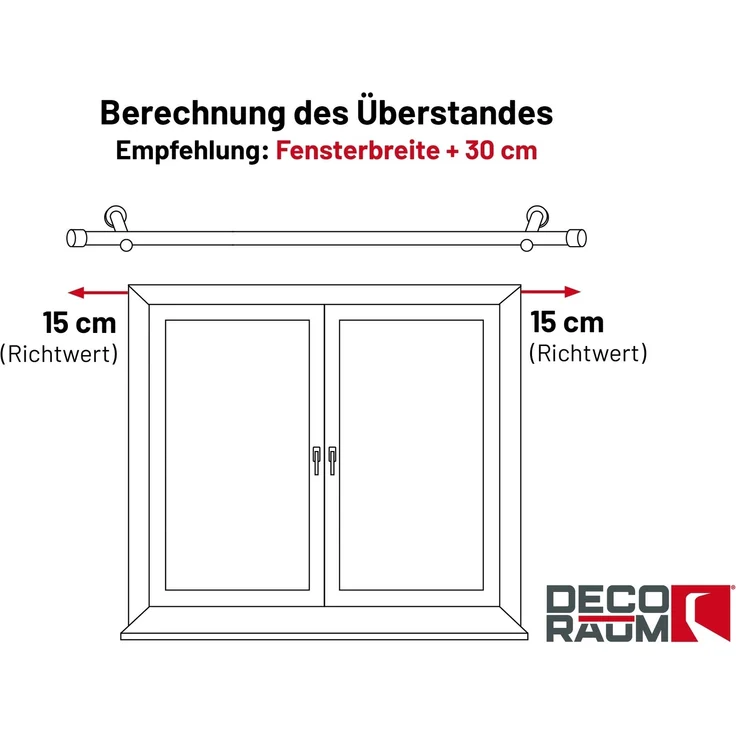 Deco-Raum® Gardinenstange 1-lauf 25mm Kugel | Länge: 230cm | Material: Metall | Farbe: Edelstahl-optik – Bild 5