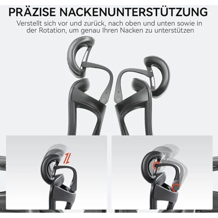 SIHOO Doro C300 Ergonomischer Bürostuhl mit ultraweichen 3D-Armlehnen, dynamischer Lordosenstütze, Verstellbarer Rückenlehne (Schwarz) – Bild 7