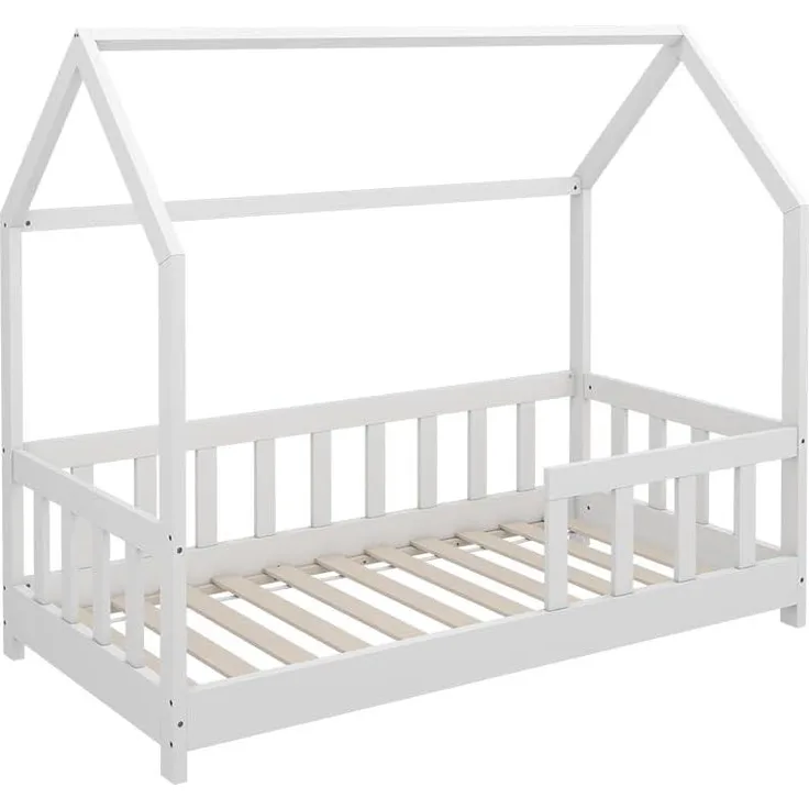 Hausbett Michelle Weiß 70x140 cm mit Rausfallschutz Vitalispa