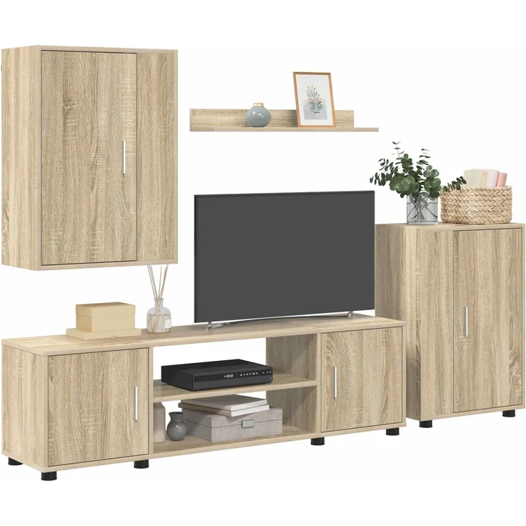 vidaXL TV-Schrankset 140 x 40 x 33 cm Sonoma-Eiche 3397898 – Bild 3