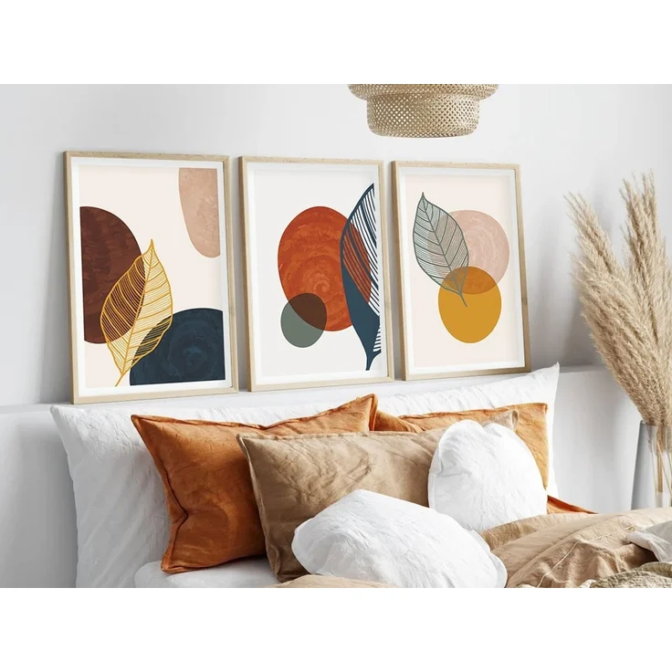 Wallity Dekoratives gerahmtes MDF-Gemälde (3-teilig), Mehrfarbig, 70 x 50 cm – Bild 3