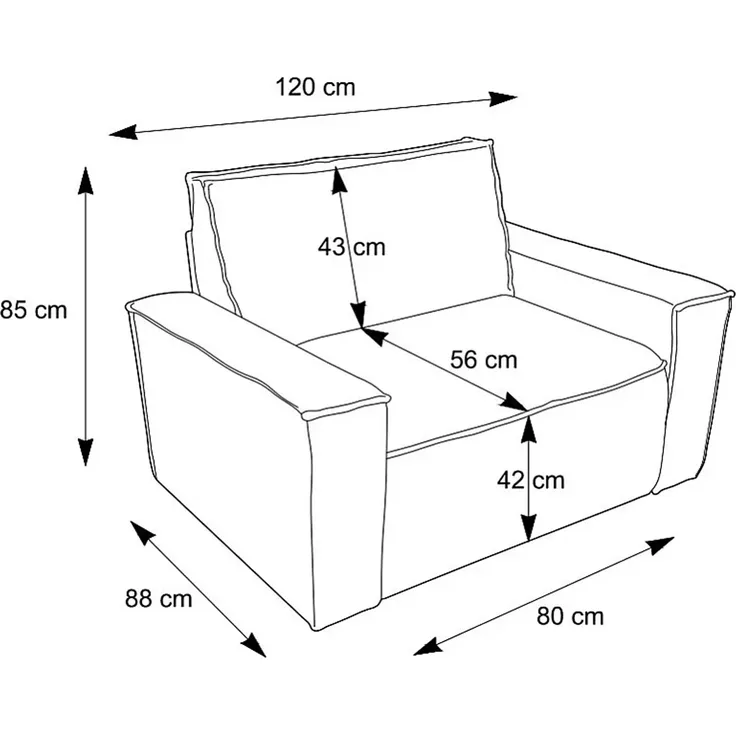 Vente-unique - AMELIA Sessel SamtStoff Braun - B 86 cm x H 85 cm x L 120 cm – Bild 6