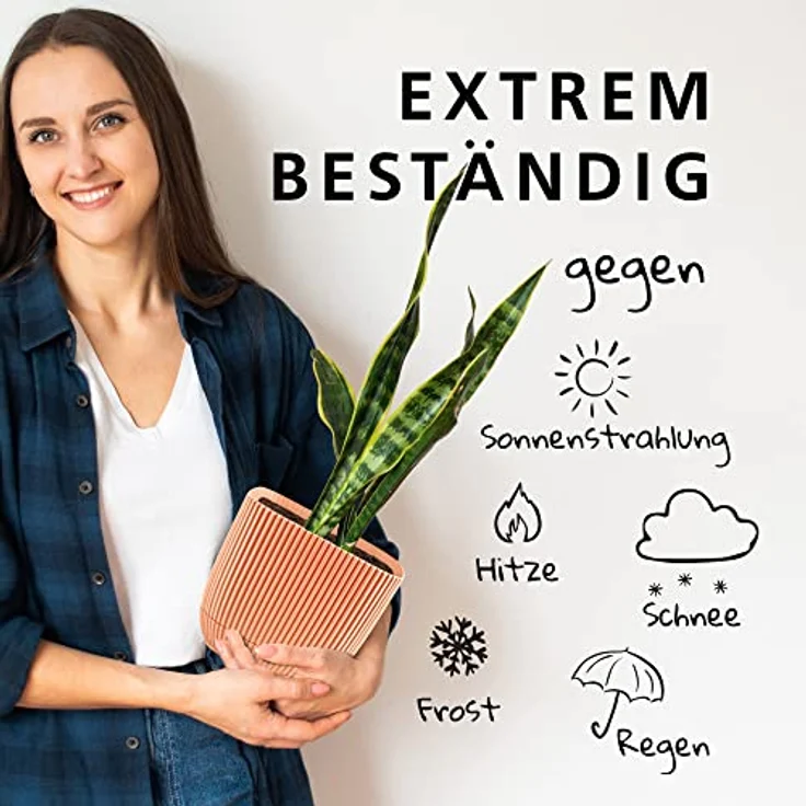 Konzept 11 Blumentopf 2in1 Blumentopf mit Untersetzer Übertopf Kunststoff – Bild 7