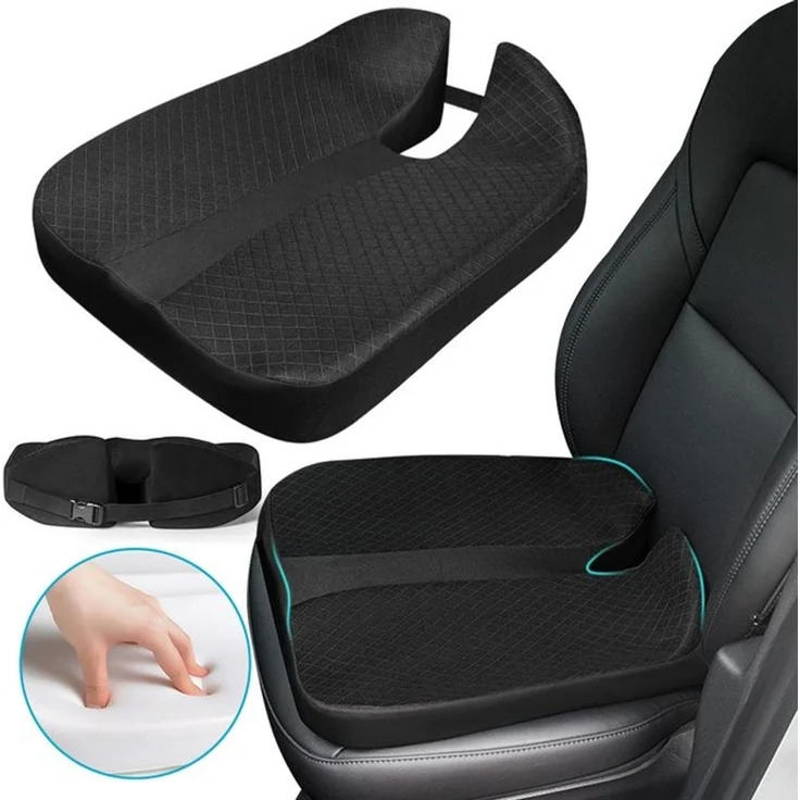 OSTWOLKE Sitzkissen für Autositz Fahrer - Ergonomische Sitzerhöhung aus Memory-Schaum, Anti-Rutsch-Sitzkissen mit U-Form Design – Bild 4