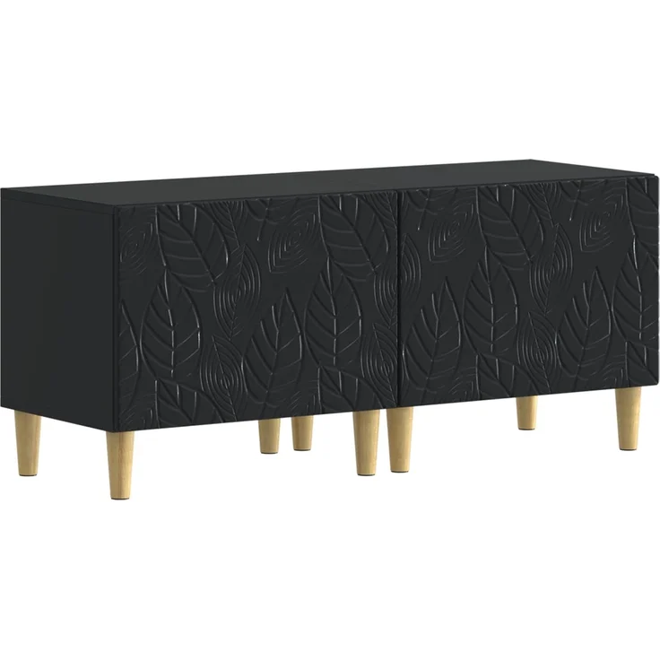 vidaXL 3-teiliges LED TV Regal DELFT Schwarz Holzwerkstoff 3416757 – Bild 4