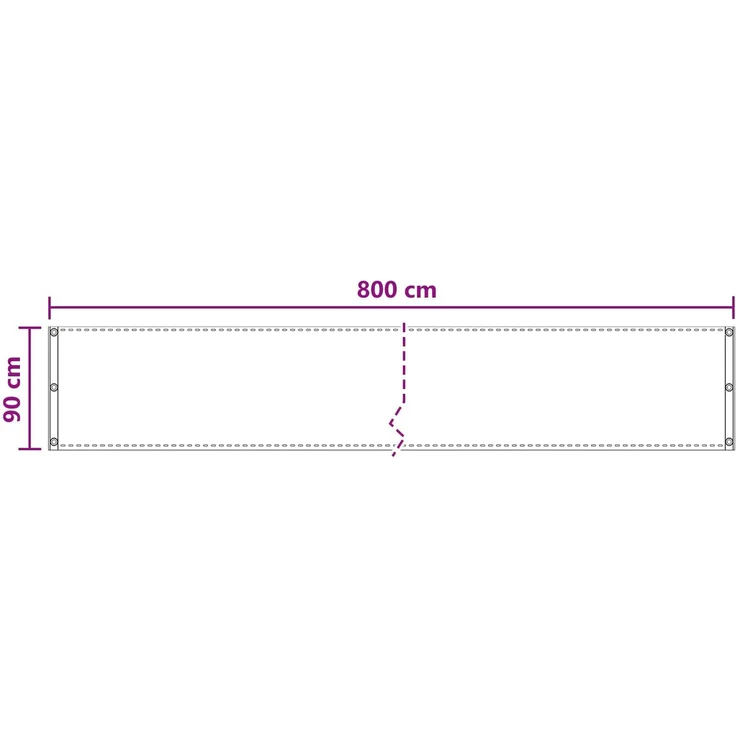 vidaXL Balkonsichtschutz Hellgrau 90 x 800 cm HDPE und Aluminium 4003257 – Bild 5