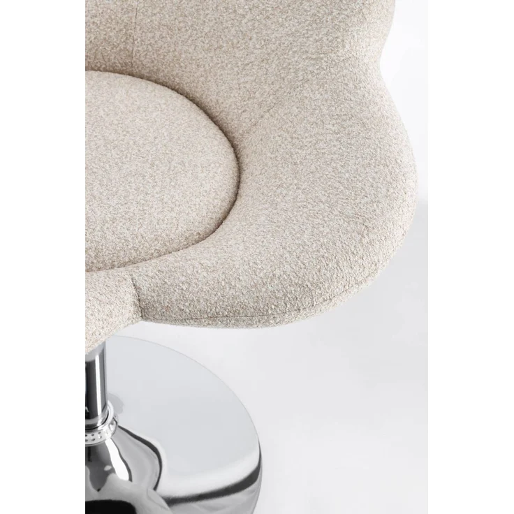 Esszimmerstuhl Ruelfu 2er-Set, Stoff und Chrome, modern, höhenverstellbar, beige gepolstert – Bild 7