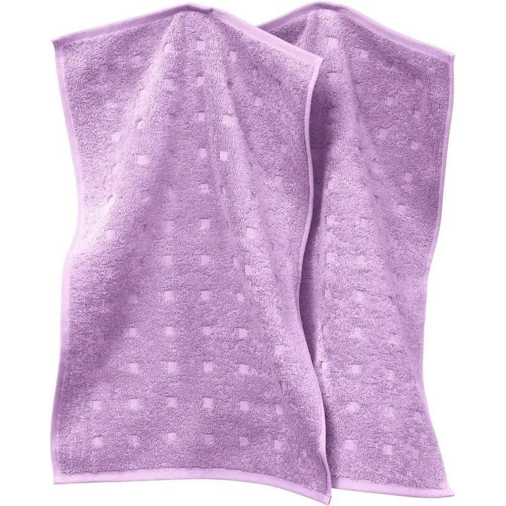Möve Gästehandtuch Gästetuch 2er-Pack "Quadretti", Frottier (2-St), Walk-Frottier Uni