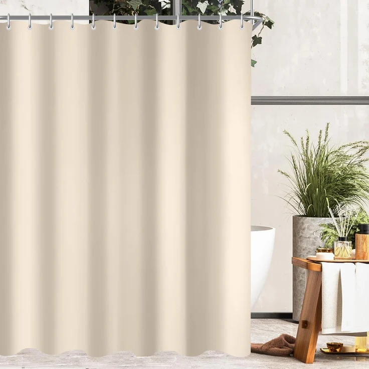 Duschvorhang 90x90 cm Beige Wasserabweisend Antischimmel – Bild 8