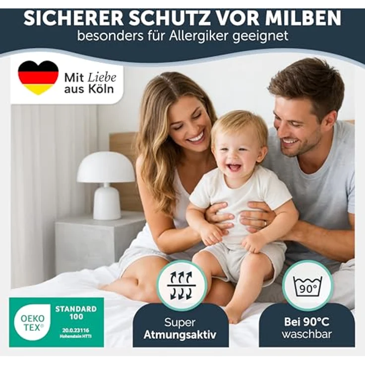 Blumtal Matratzenschoner Wasserdichter Atmungsaktive Matratzenauflage mit Spannfixierung, Geräuscharm, Oeko Tex Zertifiziert – Bild 4