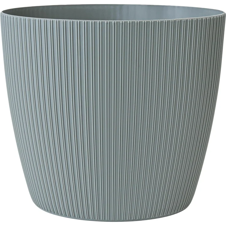 KONZEPT Blumentopf groß, gerillte Struktur 26/30cm, Übertöpfe für Zimmerpflanzen, aus Kunststoff ideal für Wohnzimmer, Küche und Balkon – Bild 1