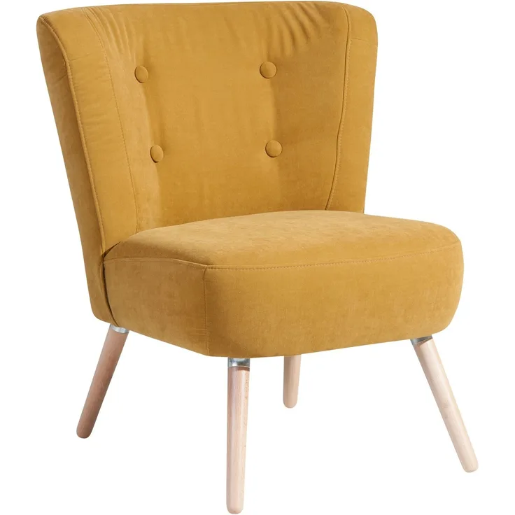 Sessel Kassi Bezug Veloursstoff Buche natur / mais 22381