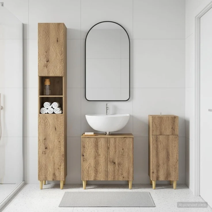 vidaXL 3-teiliges Badezimmer-Schranksystem DELFT Artisan-Eiche 3417872 – Bild 1